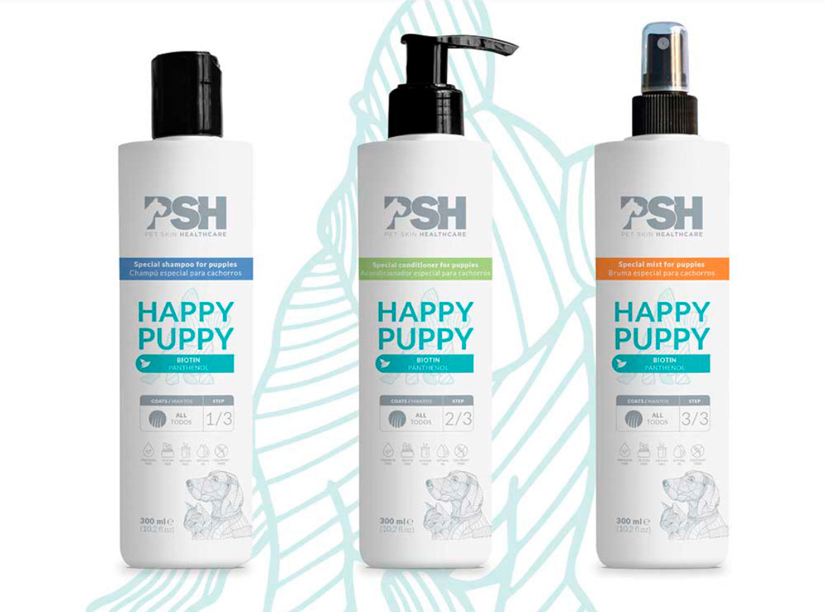 Rinkinys HAPPY PUPPY - šampūnas, kondicionierius, losjonas