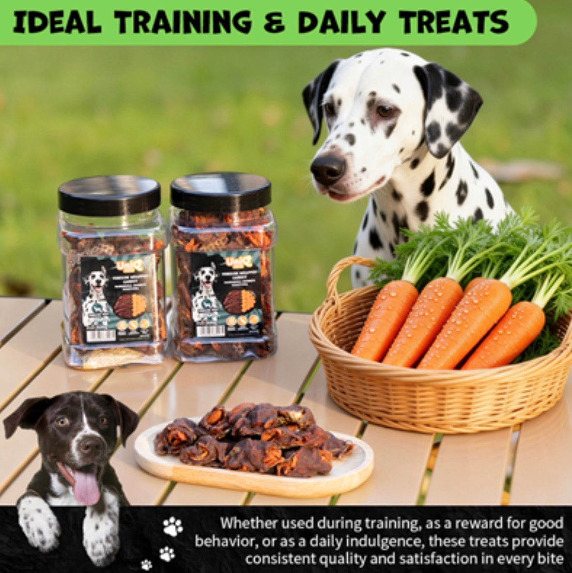 UNIQ PETS DOG SNACKS DUO (morkos, apvyniotos elniena,