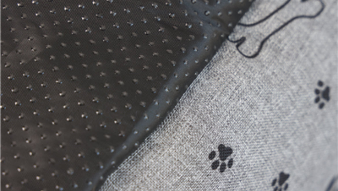 UNIQ PETS PET BED DAILYNAP SQUARE rectangular with zipper grey with paws