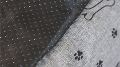 UNIQ PETS PET BED DAILYNAP SQUARE rectangular with zipper grey with paws