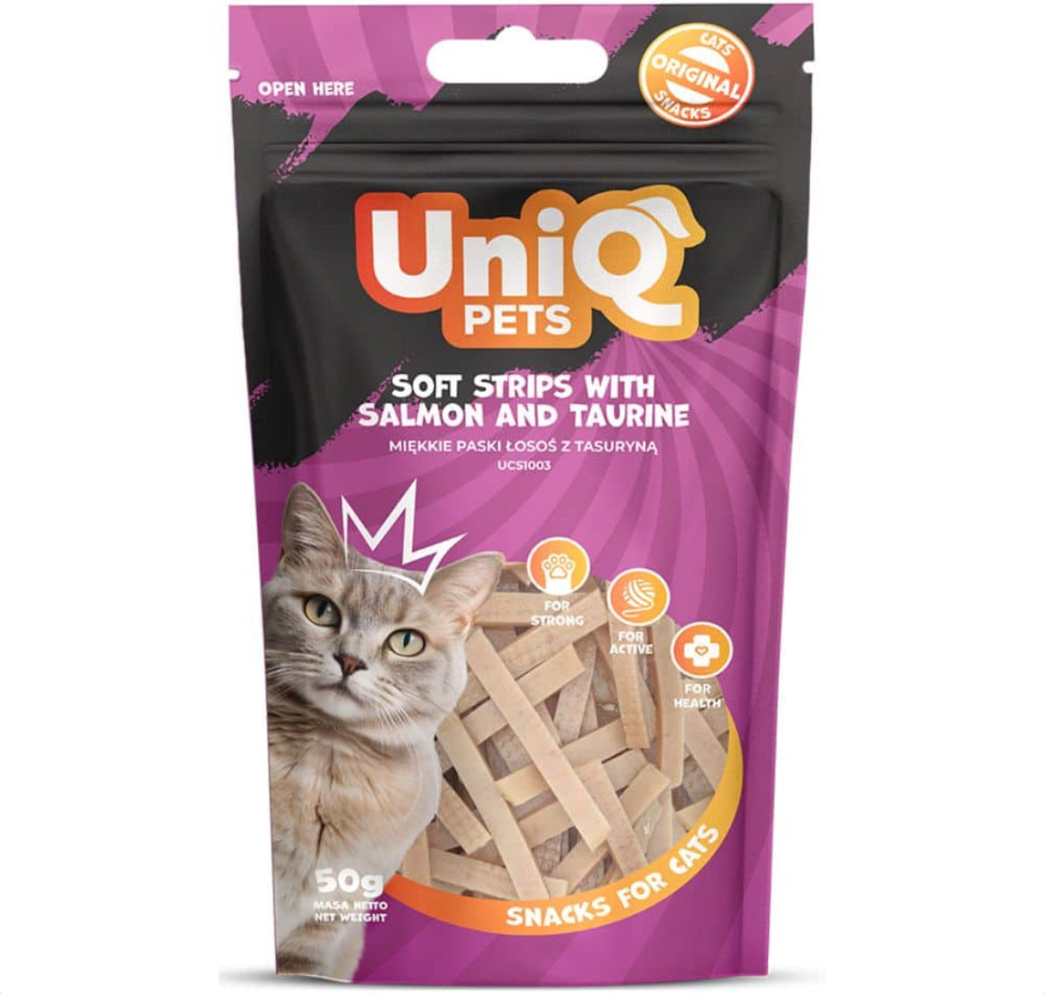 Skanėstas katėms su lašiša ir taurinu