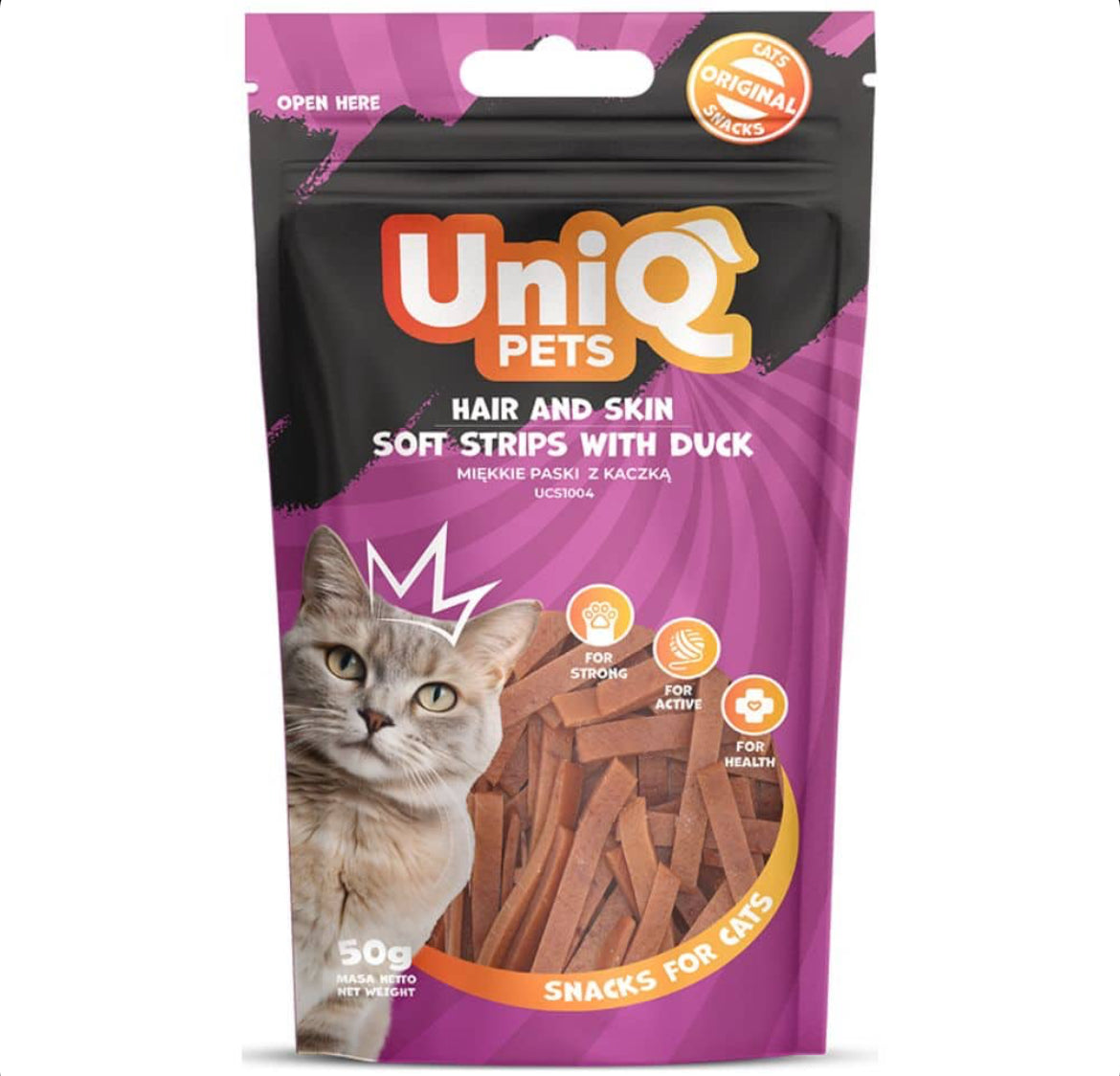 Skanėstas katėms antienos juostelės