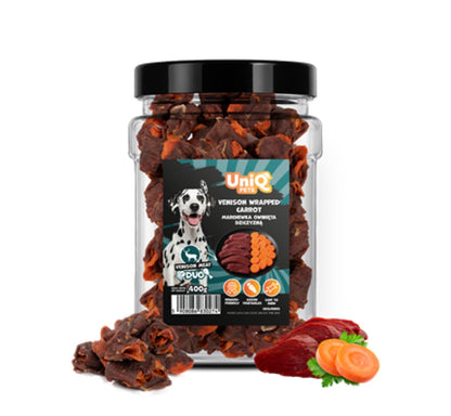 UNIQ PETS DOG SNACKS DUO (morkos, apvyniotos elniena,